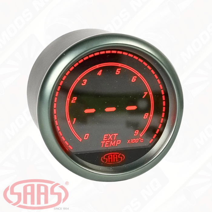SAAS Exhaust Temp Gauge EGT Pyro 0°-900° 52mm Muscle Digital Series 12V