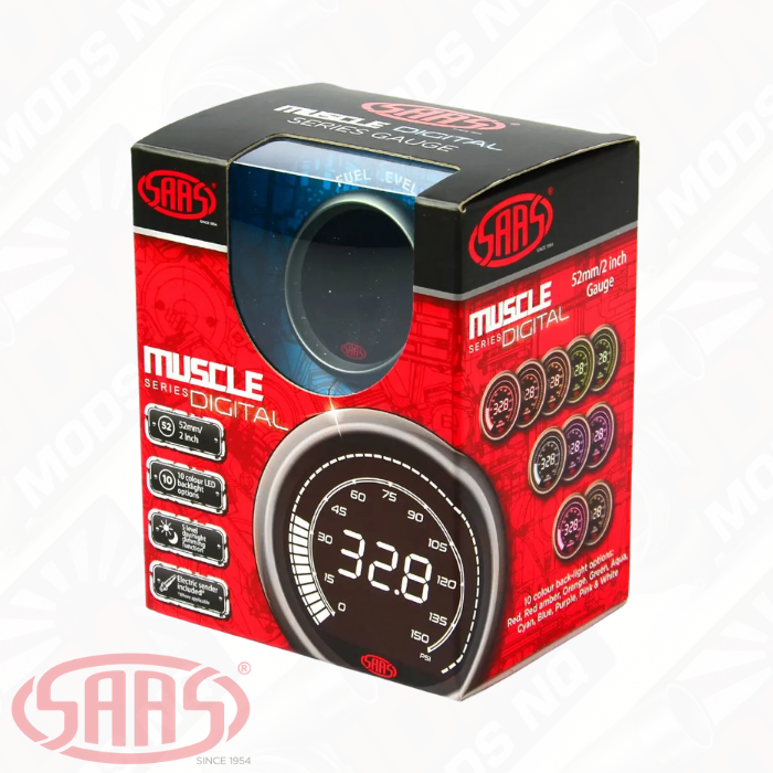 SAAS Fuel Level Gauge 52mm Muscle Digital Series 12V