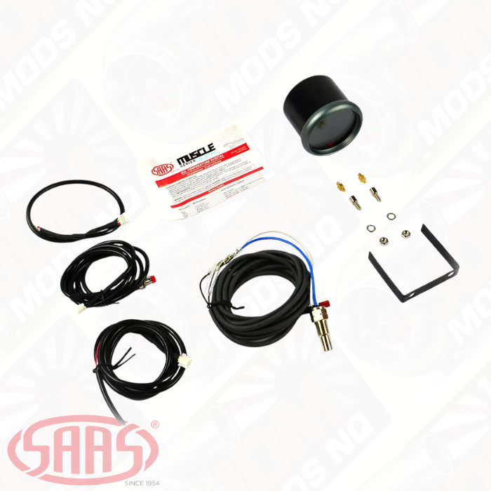SAAS Oil Temp Gauge 50°-150° C 52mm Muscle Digital Series 12V