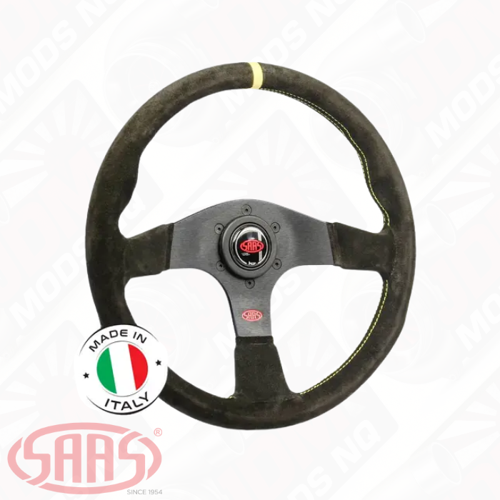 SAAS Steering Wheel Suede Corsa 14" / 350mm Indicator Contoured Grip