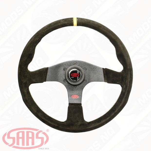 SAAS Steering Wheel Suede Corsa 14" / 350mm Indicator Contoured Grip