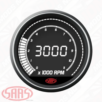 SAAS Tachometer 0-11K Shiftlite 80mm (3 1/8") In Dash Muscle Digital Series 12V
