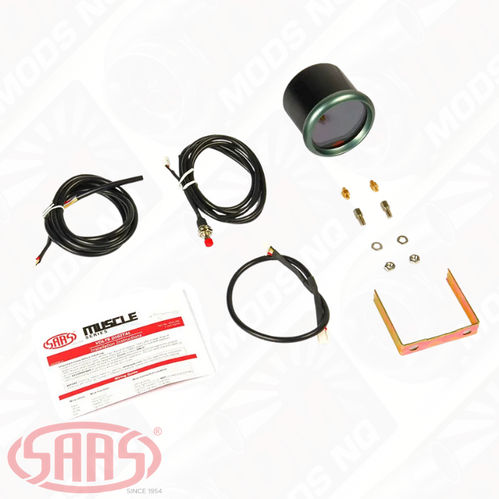 SAAS Volt Gauge 8v-18v 52mm Muscle Digital Series 12V