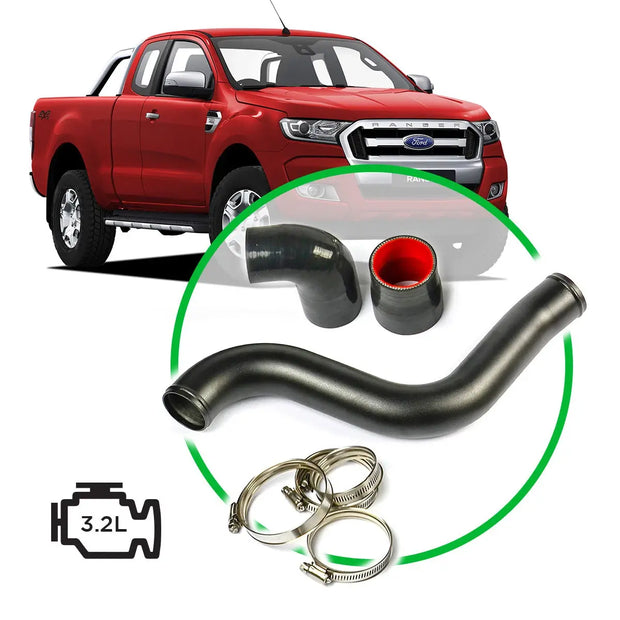 SAAS Ford Ranger/Mazda BT50 3.2L 2.2L Intercooler Black Alloy Pipe Hot Side 2011 - 2022 SAH2104B - view 1