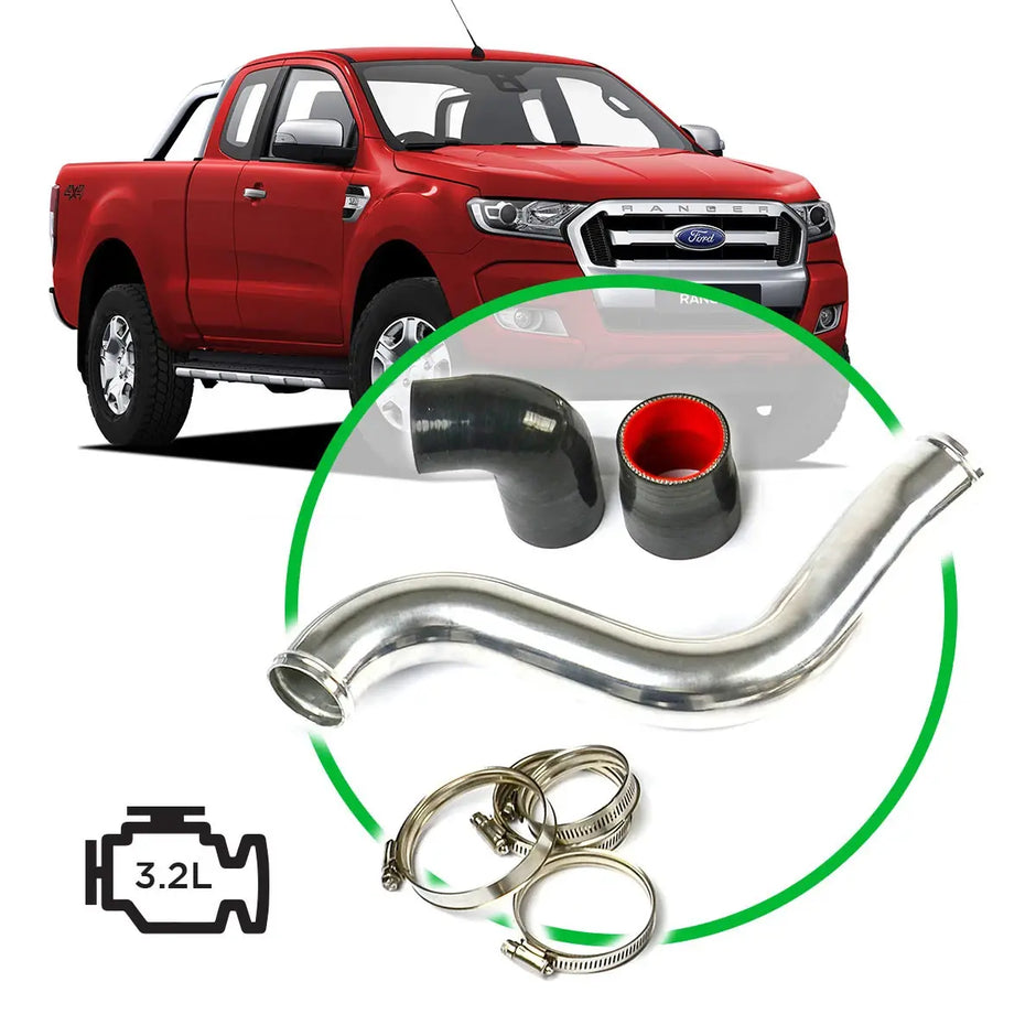 SAAS Ford Ranger/Mazda BT50 3.2L 2.2L Intercooler Polished Alloy Pipe Hot Side 2011 - 2022 SAH2104 - view 1