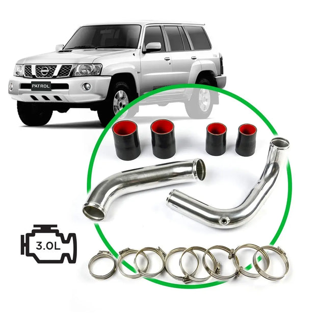 SAAS Nissan Patrol GU/Y61 ZD30 CRD 12/2006 - 10/2017 Polished Pipe Kit SAH4101-KIT - view 1
