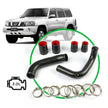 SAAS Nissan Patrol GU/Y61 ZD30 CRD 12/2006 - 10/2017 Black Pipe Kit SAH4101B-KIT - view 1