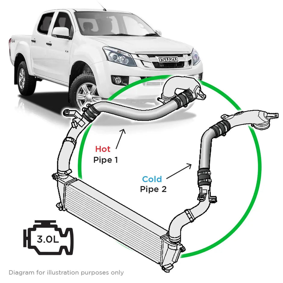 SAAS ISUZU DMAX/MUX 3.0L 12 -16 Intercooler Polish Alloy Pipe Kit SAH5101-KIT - view 1