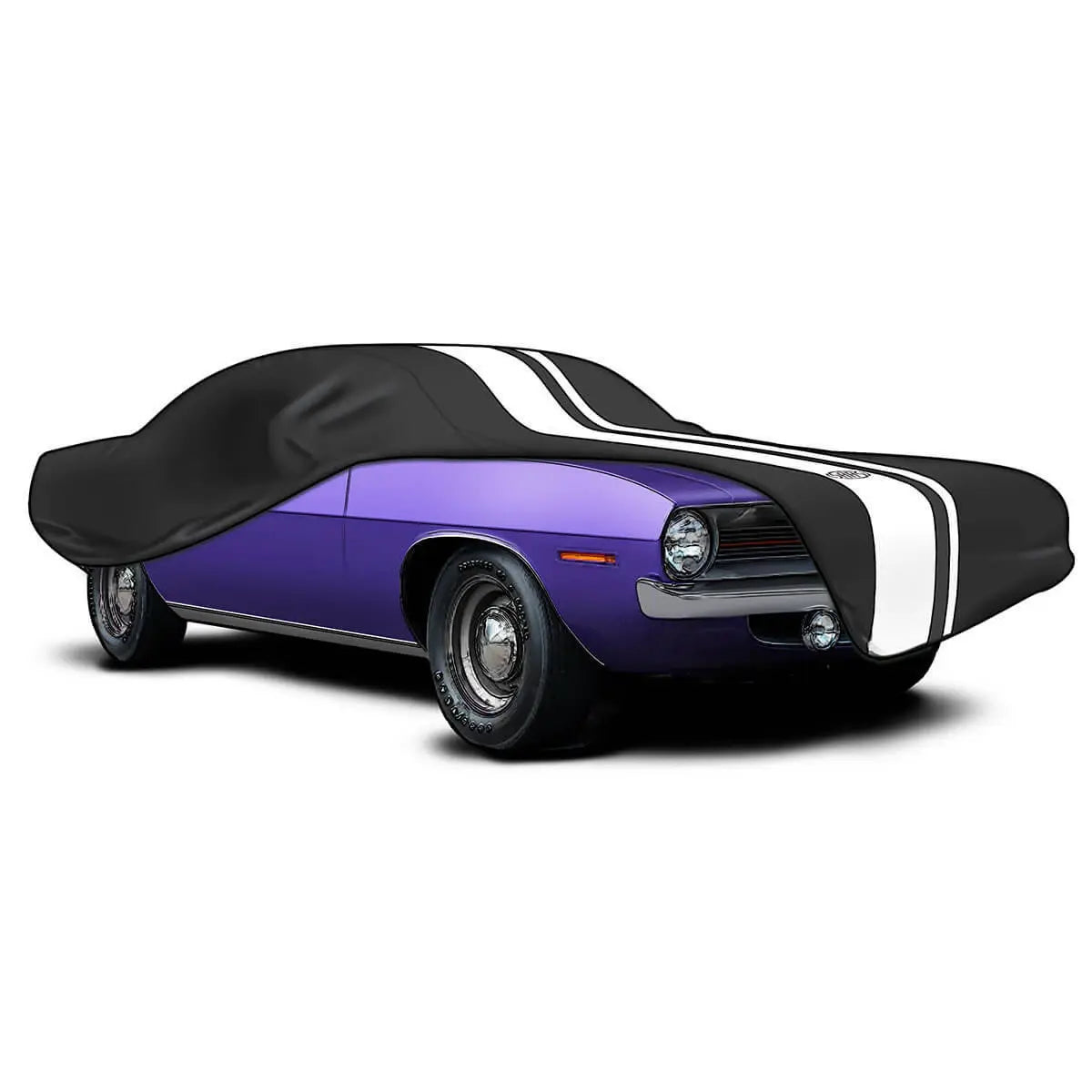 SAAS Car Cover Indoor Classic Medium 4.5m Black With White Stripes SC1011 - view 3