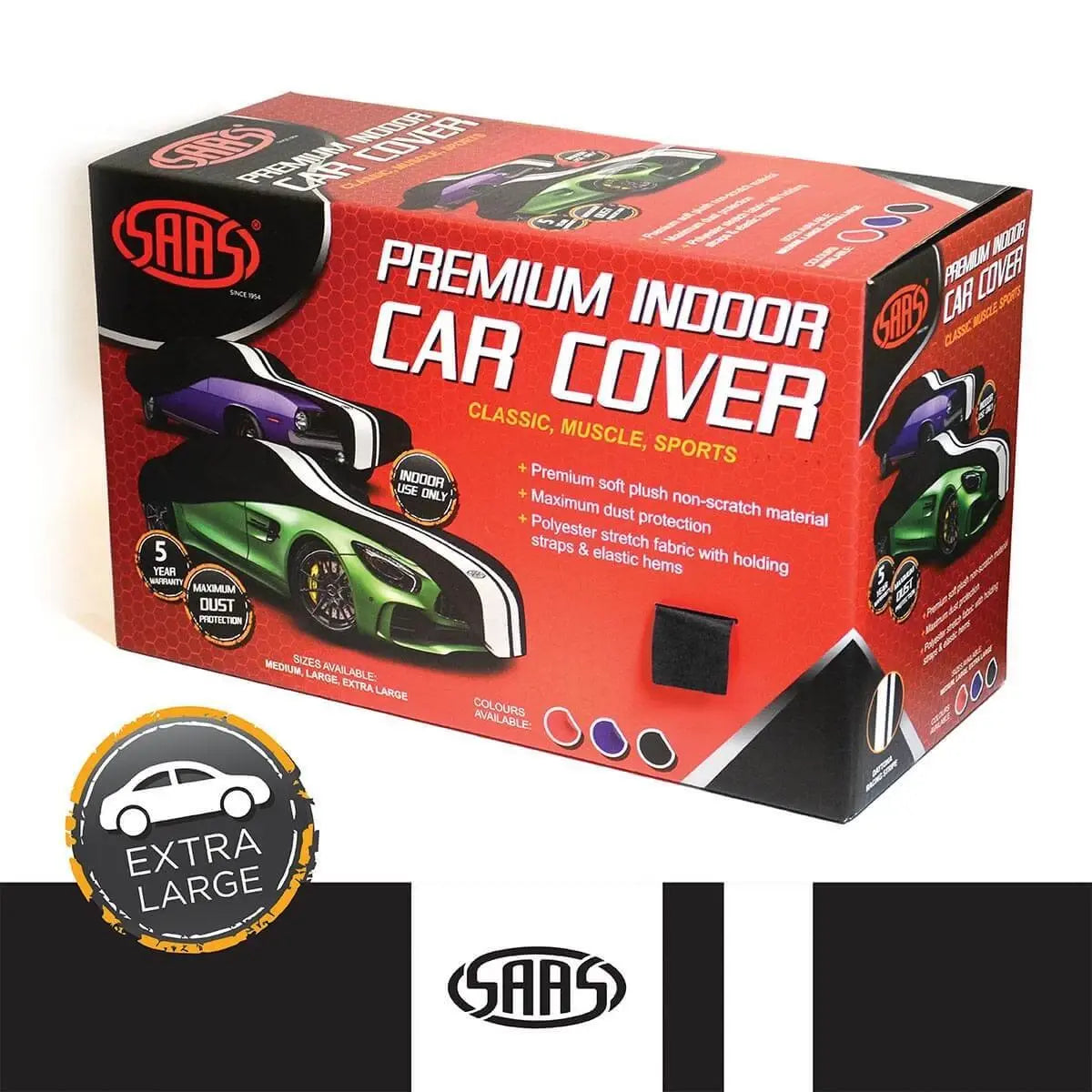 SAAS Car Cover Indoor Classic Extra Large 5.7m Black With White Stripes SC1013 - view 1