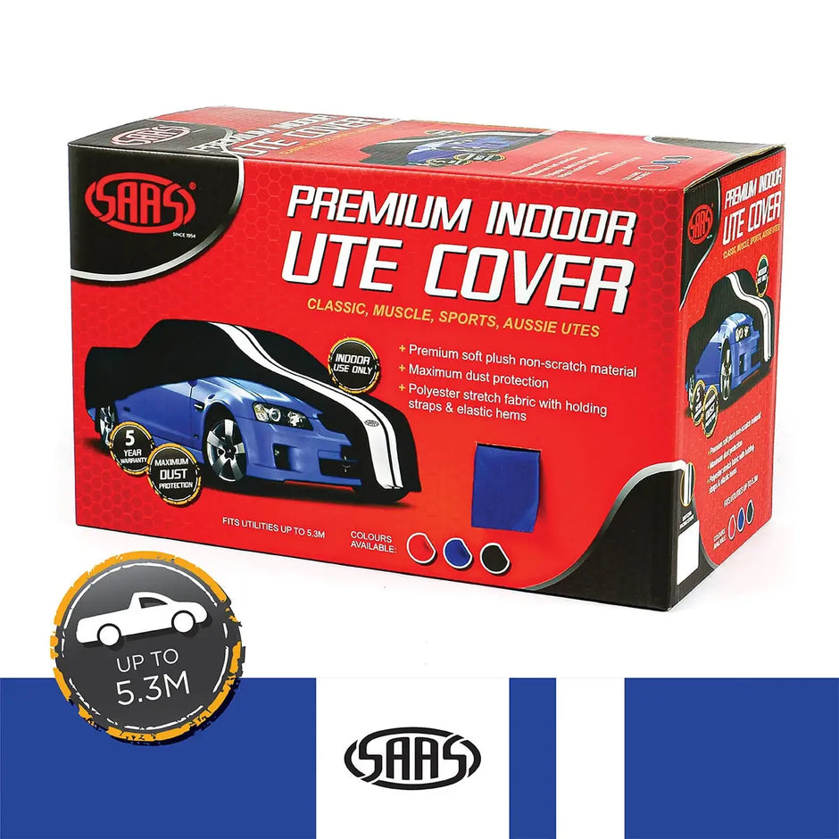 SAAS Car Cover Indoor Classic Ute Large 5.3m Blue With White Stripes SC1025 - view 6