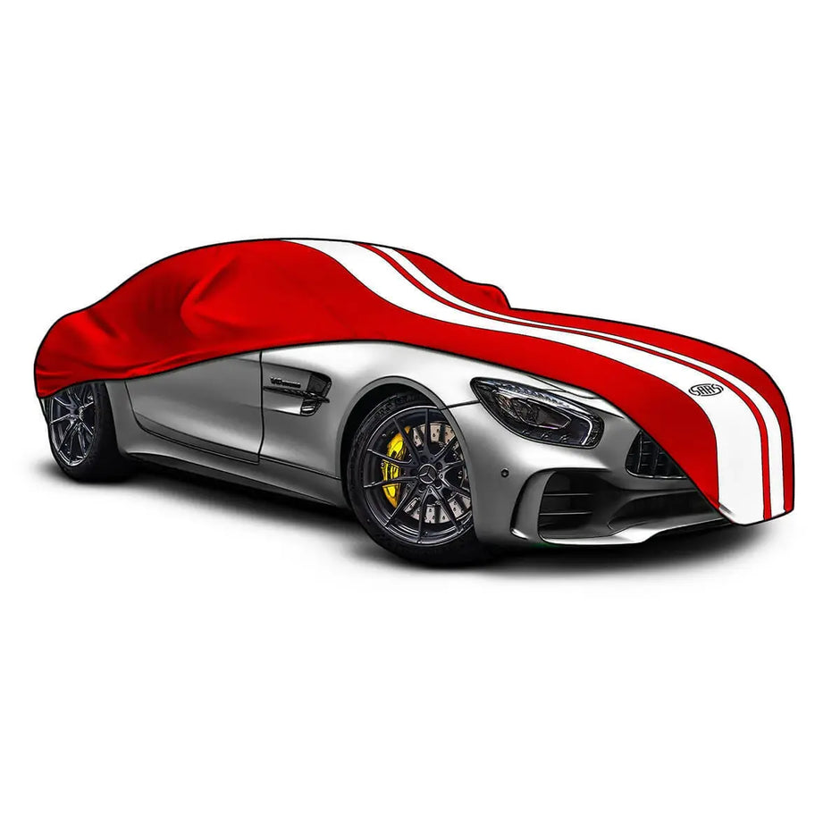 SAAS Car Cover Indoor Classic Medium 4.5m Red With White Stripes SC1031 - view 2