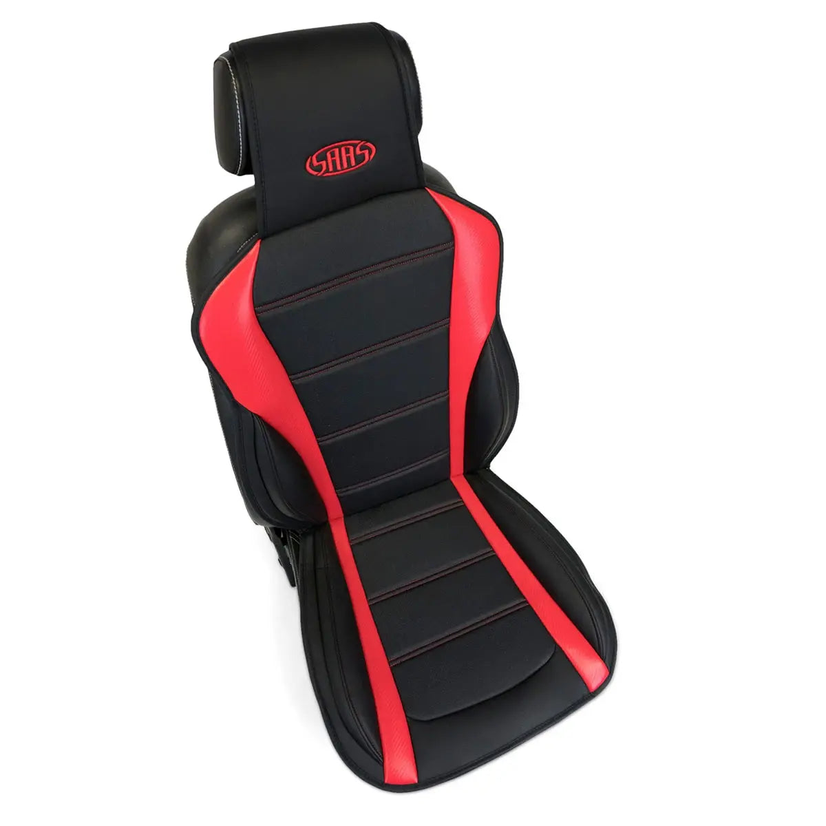 SAAS Seat Sports Cushion Pu Black-Red Large With Logo SC6011 - view 3