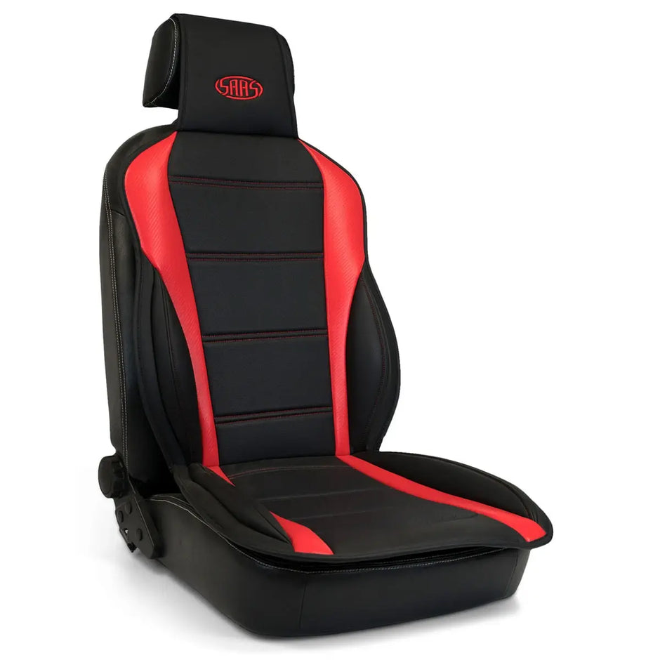 SAAS Seat Sports Cushion Pu Black-Red Large With Logo SC6011 - view 1