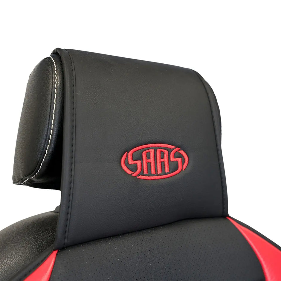 SAAS Seat Sports Cushion Pu Black-Red Large With Logo SC6011 - view 2