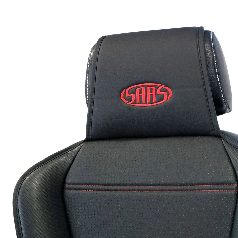 SAAS Seat Sports Cushion Pu Black Large With Logo SC6012 - view 2