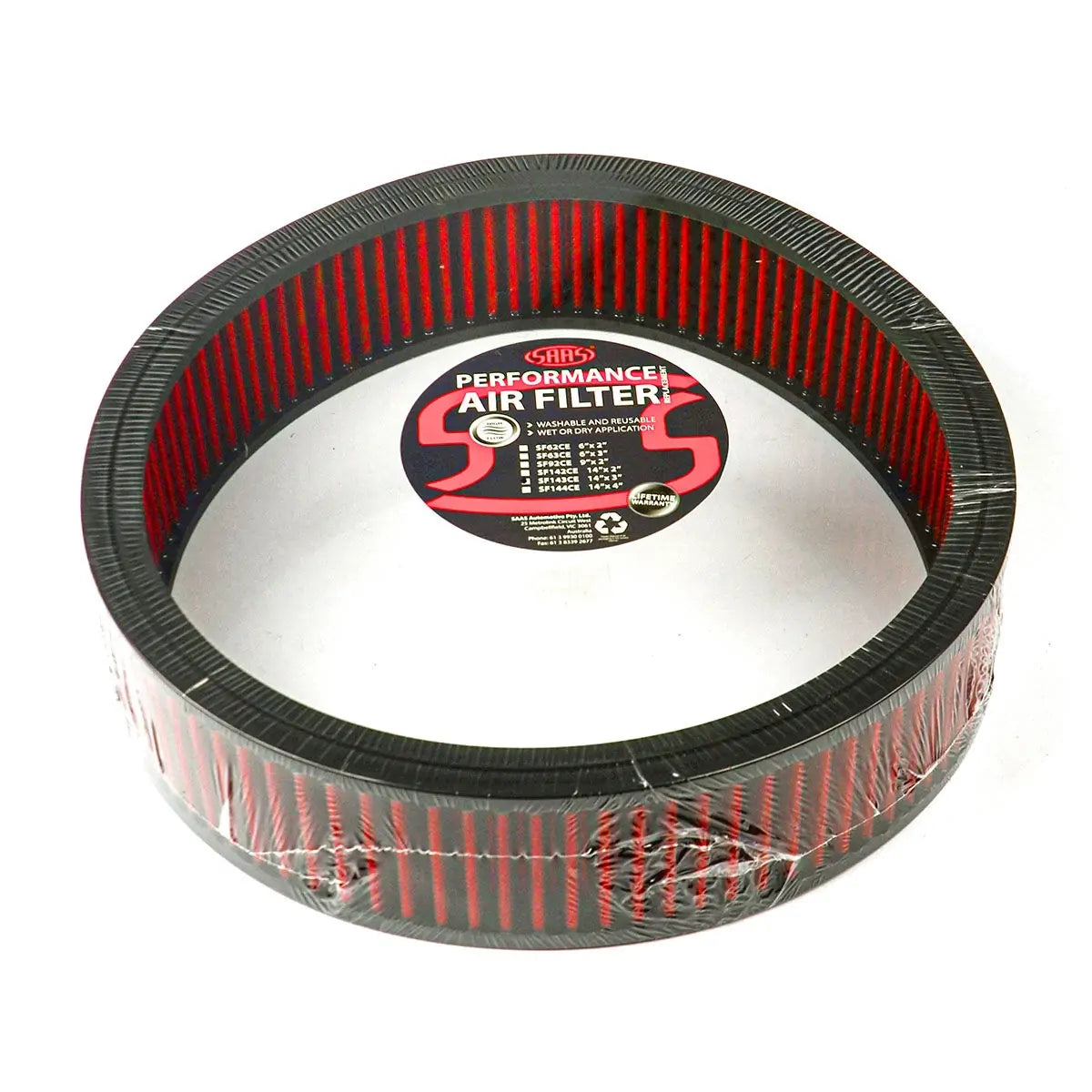 SAAS Hi Flow Air Filter Washable Round 14in x 3in SF143CE - view 1