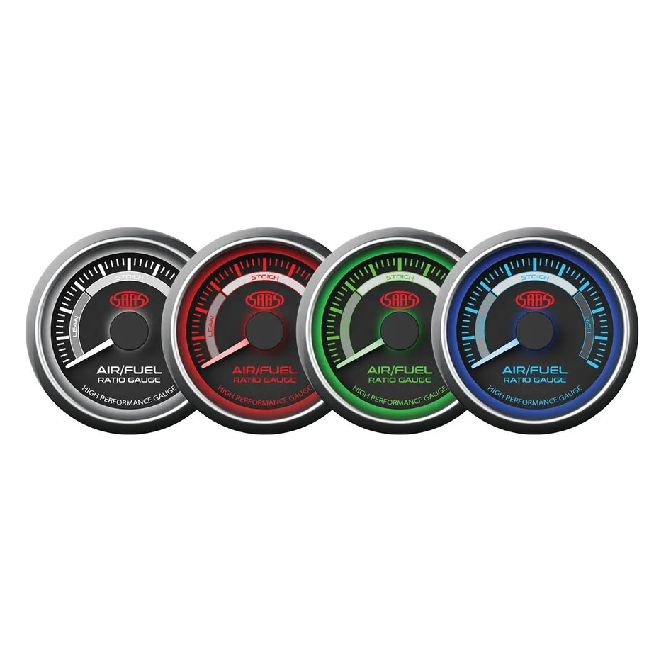 SAAS Air Fuel Ratio Gauge Narrow Band 52mm Muscle Series I Black 12V SG-AF52B - view 2