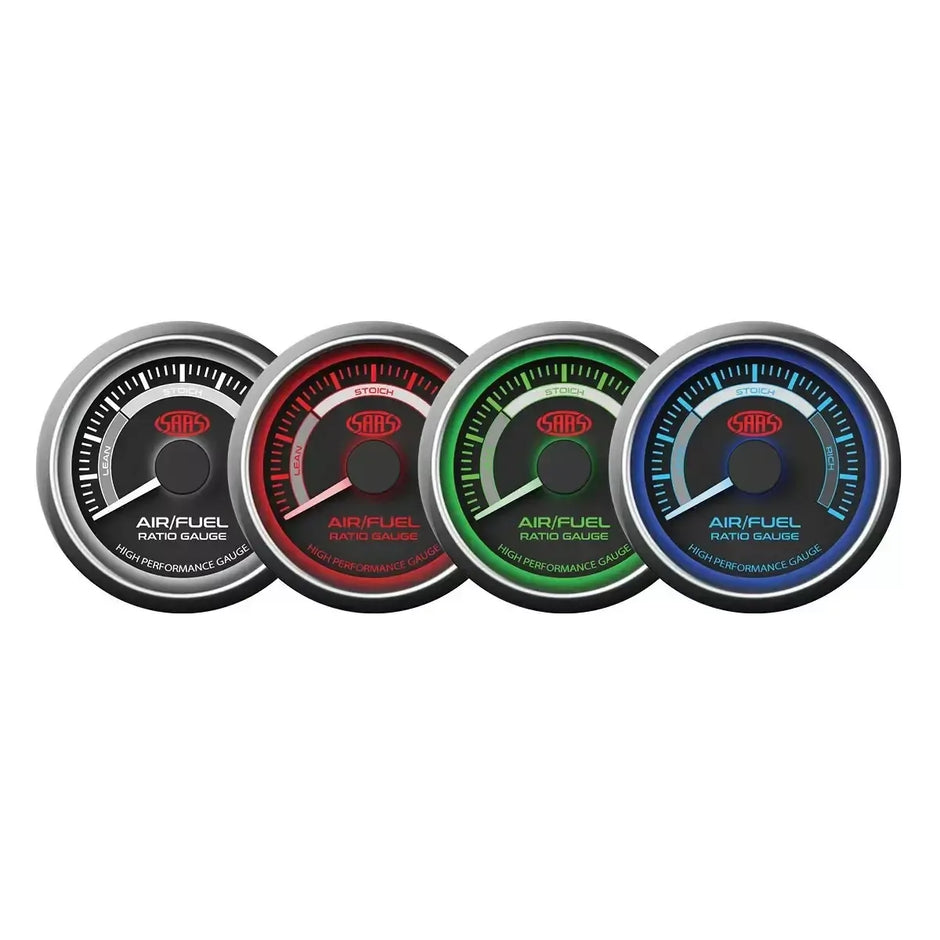 SAAS Air Fuel Ratio Gauge Narrow Band 52mm Muscle Series I Black 12V SG-AF52B - view 4