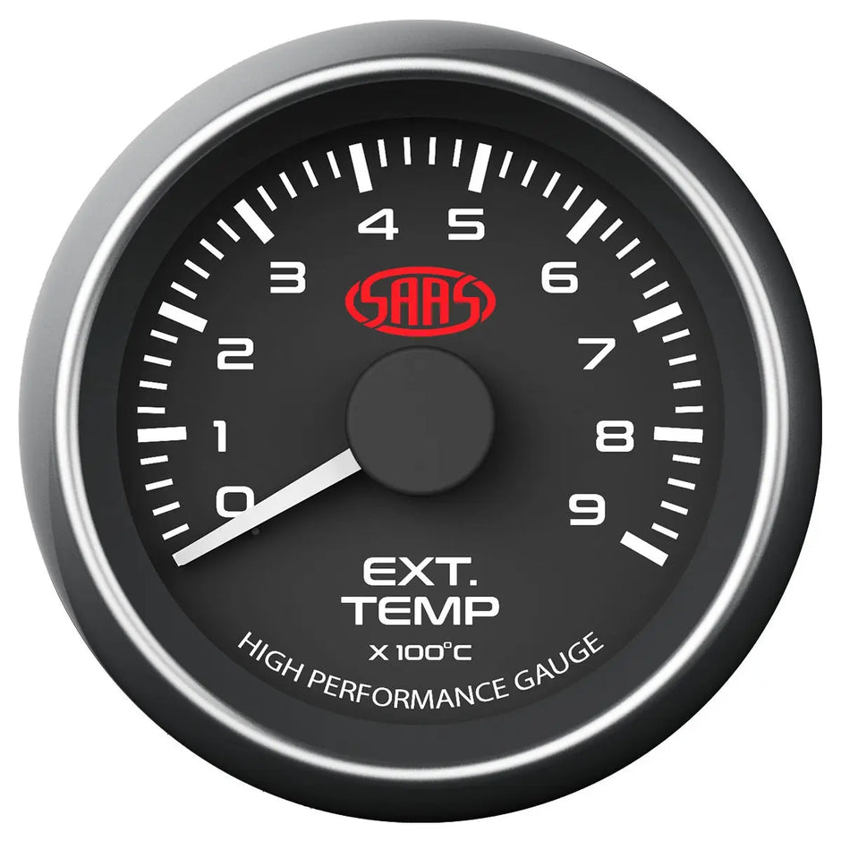 SAAS Exhaust Temp Gauge 0°-900° 52mm Muscle Series I Black 12V SG-EXT52B1 - view 1