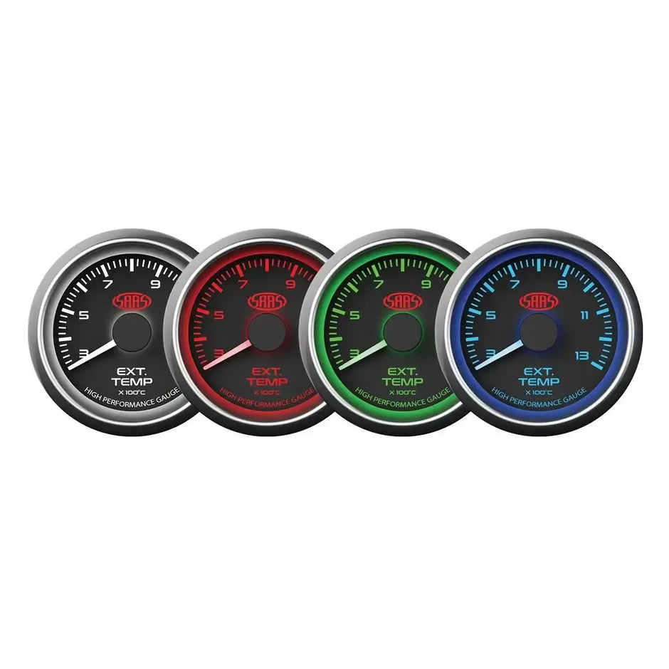 SAAS Exhaust Temp Gauge 300°-1300° 52mm Muscle Series I Black 12V SG-EXT52B - view 4