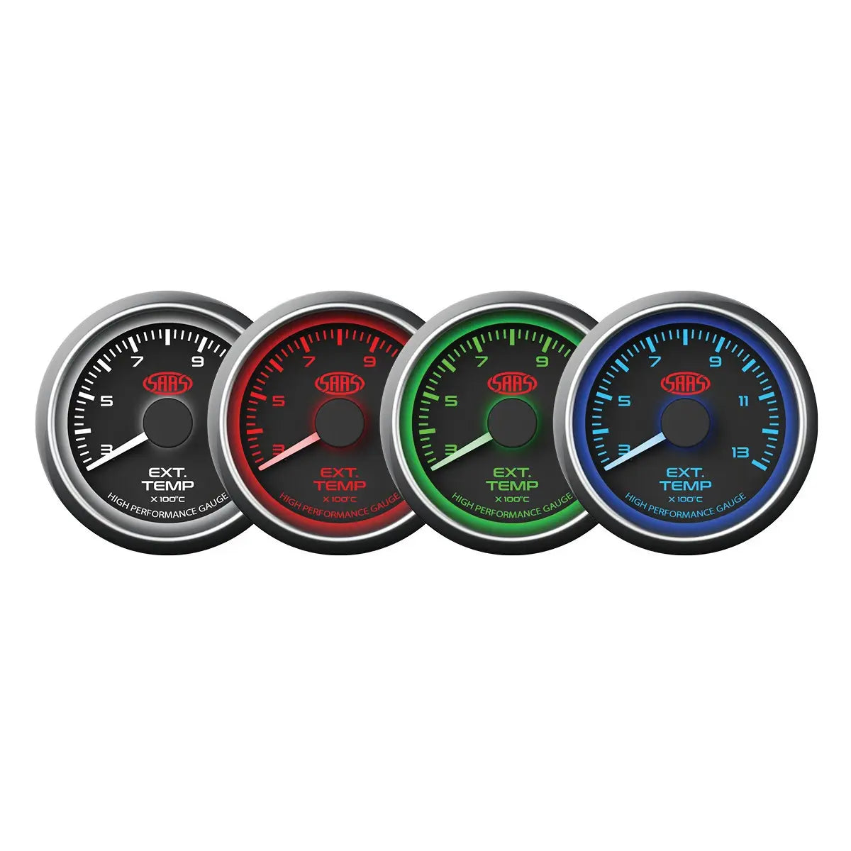 SAAS Exhaust Temp Gauge 300°-1300° 52mm Muscle Series I Black 12V SG-EXT52B - view 2