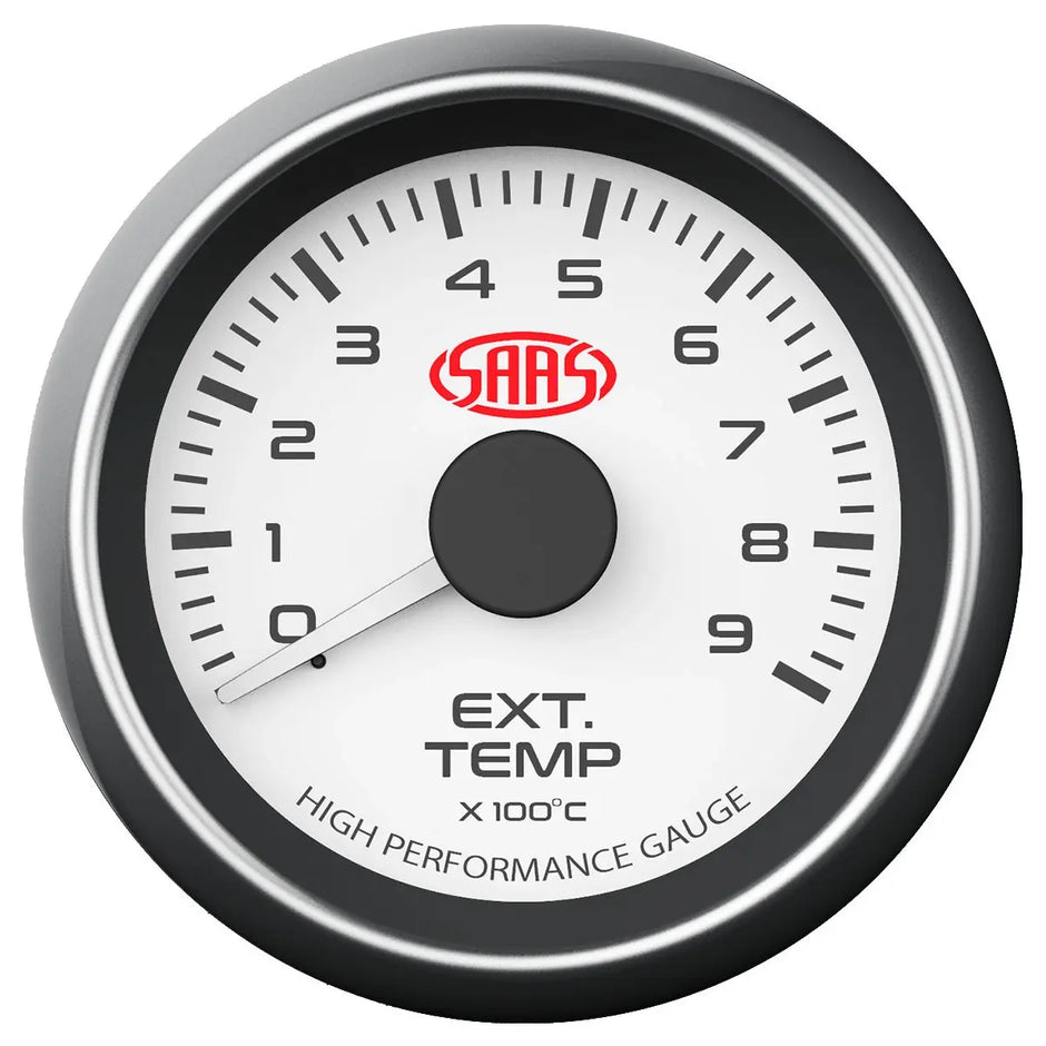 SAAS Exhaust Temp Gauge 0°-900° 52mm Muscle Series I White 12V SG-EXT52W1 - view 1
