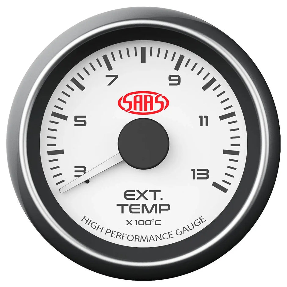 SAAS Exhaust Temp Gauge 300°-1300° 52mm Muscle Series I White 12V SG-EXT52W - view 1