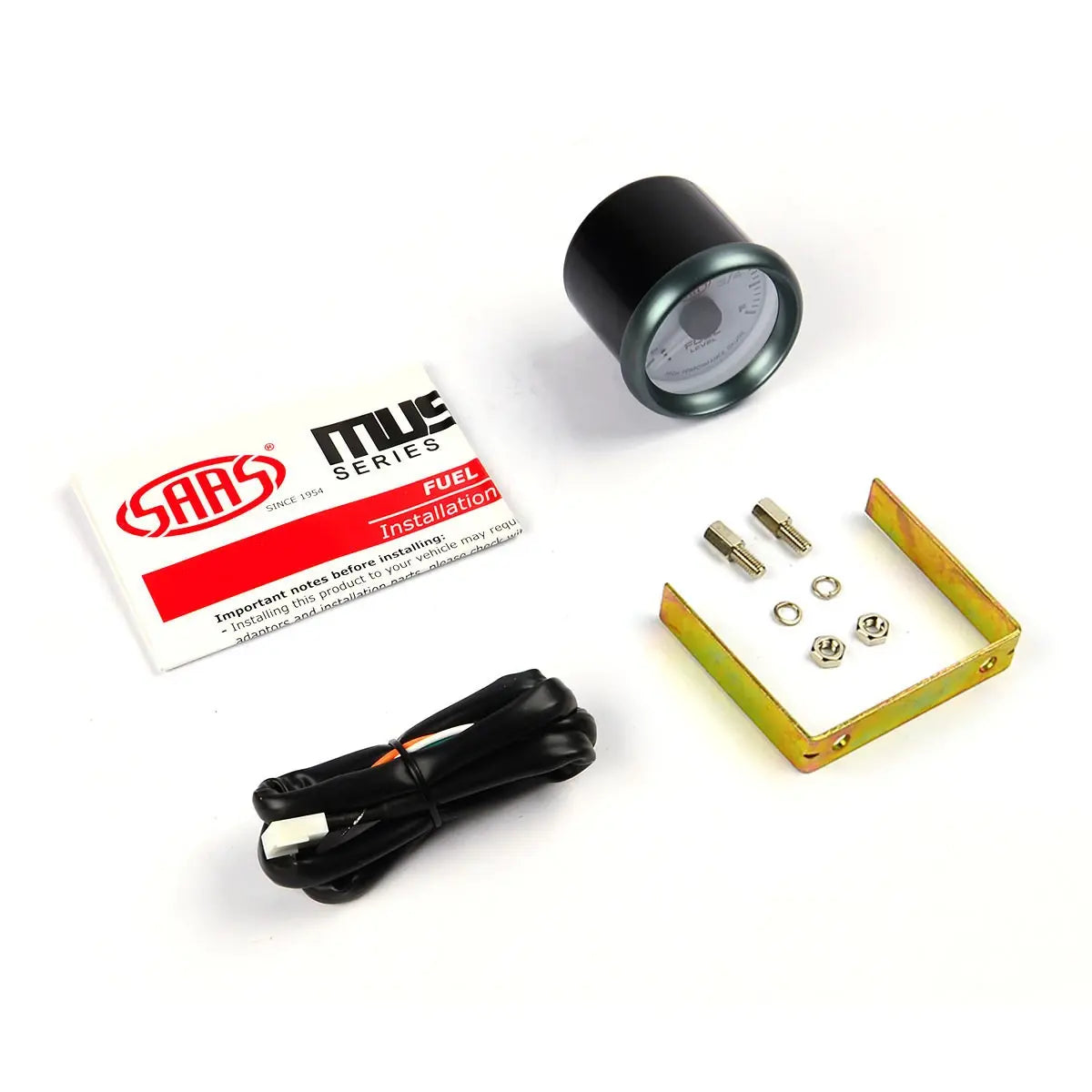 SAAS Fuel Level Gauge 52mm Muscle Series I White 12V SG-FL52W - view 4