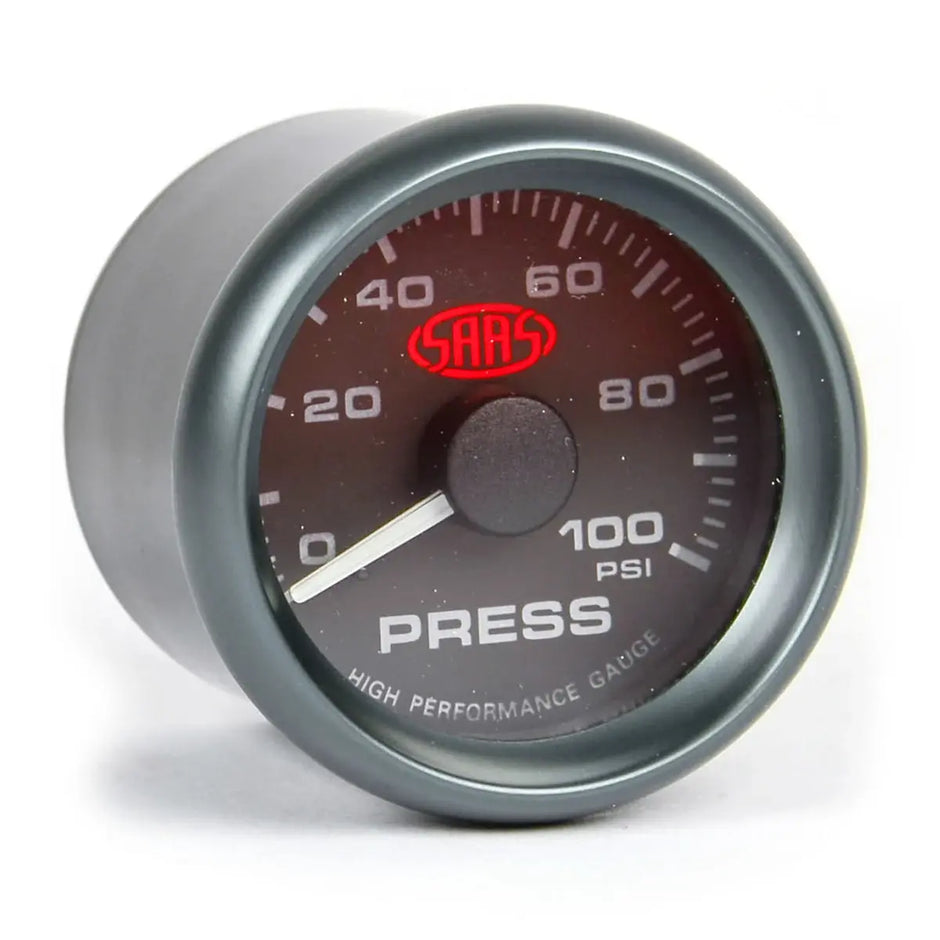 SAAS Oil Press Gauge 0-100psi 52mm Muscle Series I Black 12V SG-OP52B1 - view 3