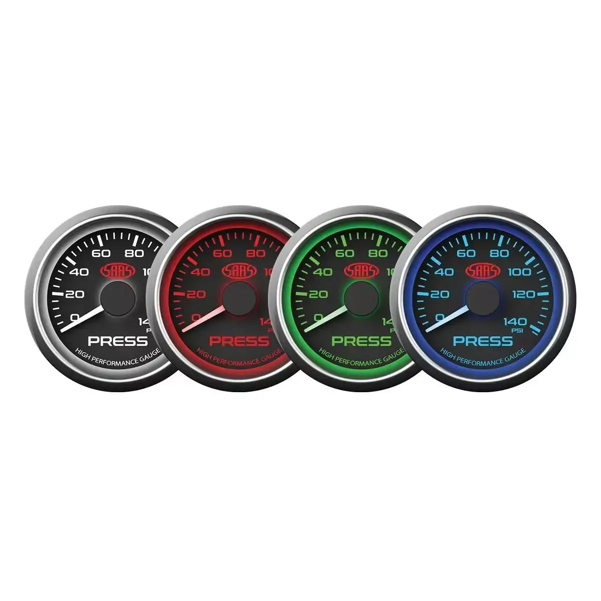 SAAS Oil Press Gauge 0-140psi 52mm Muscle Series I Black 12V SG-OP52B - view 4