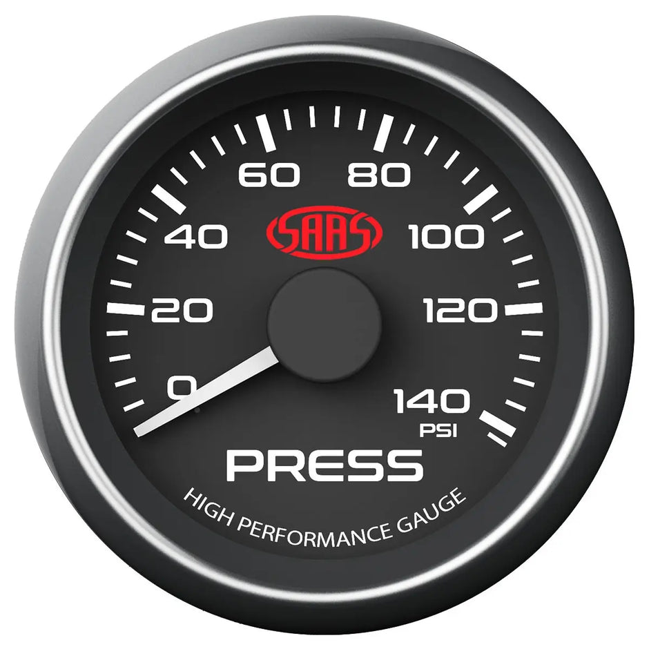 SAAS Oil Press Gauge 0-140psi 52mm Muscle Series I Black 12V SG-OP52B - view 1