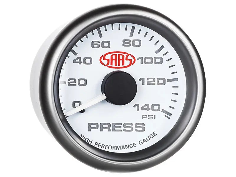SAAS Oil Press Gauge 0-140psi 52mm Muscle Series I White 12V SG-OP52W - view 3