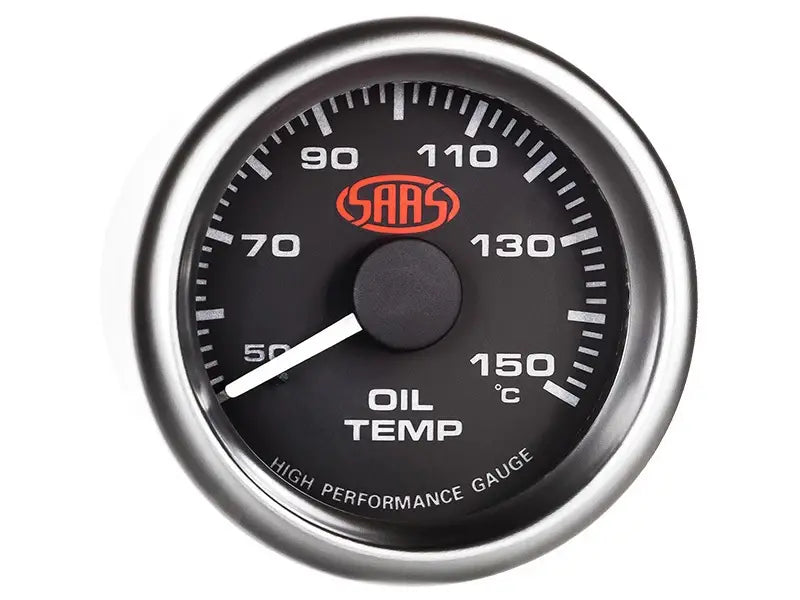 SAAS Oil Temp Gauge 50°-150° 52mm Muscle Series I Black 12V SG-OT52B - view 3
