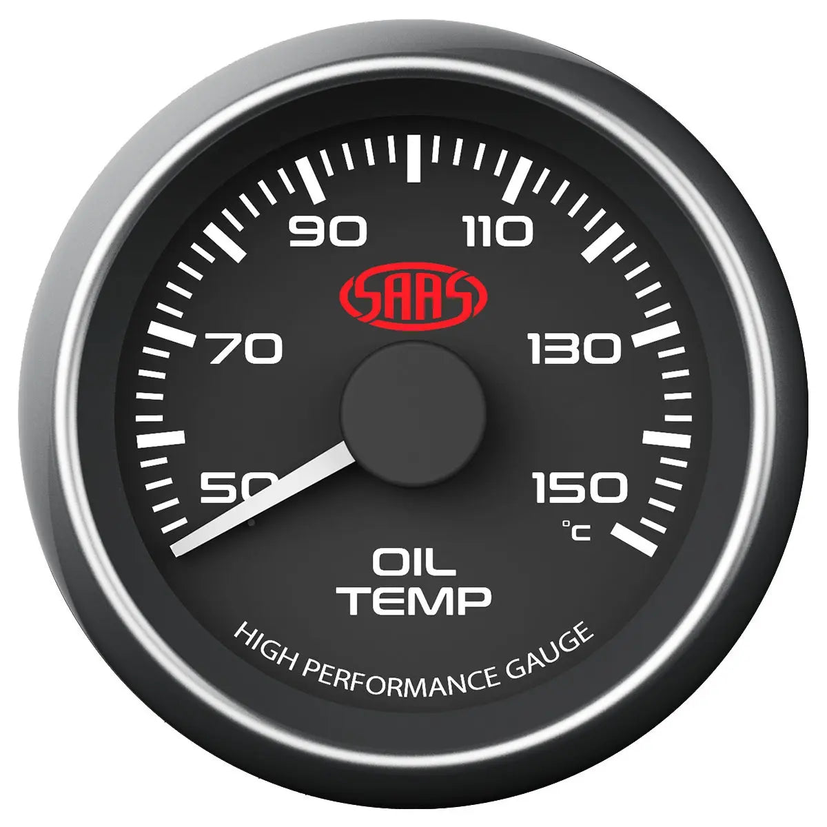 SAAS Oil Temp Gauge 50°-150° 52mm Muscle Series I Black 12V SG-OT52B - view 1
