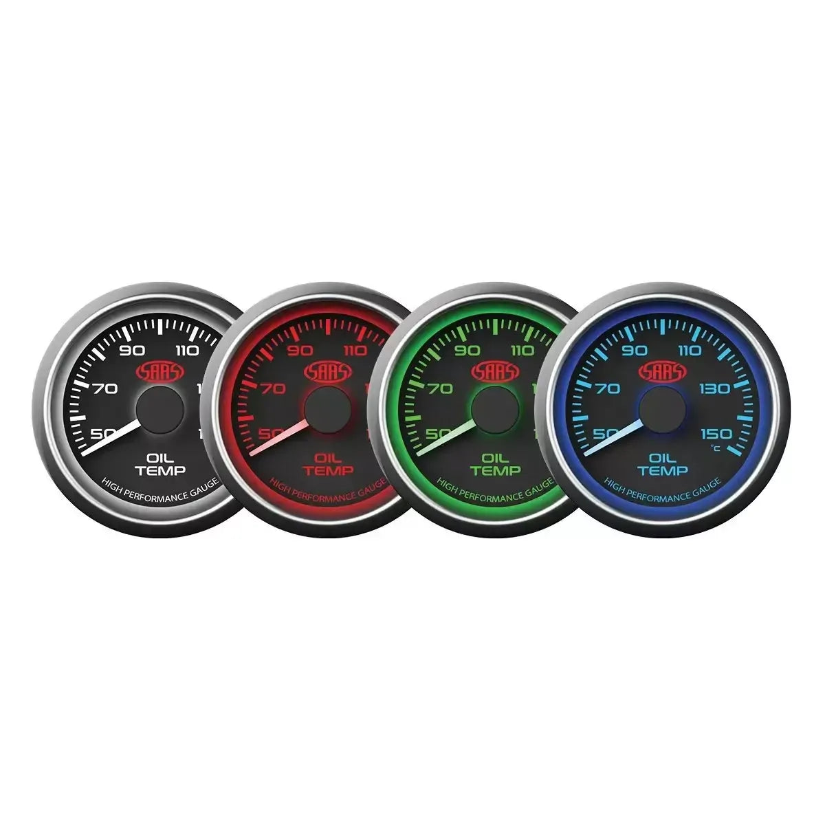 SAAS Oil Temp Gauge 50°-150° 52mm Muscle Series I Black 12V SG-OT52B - view 4
