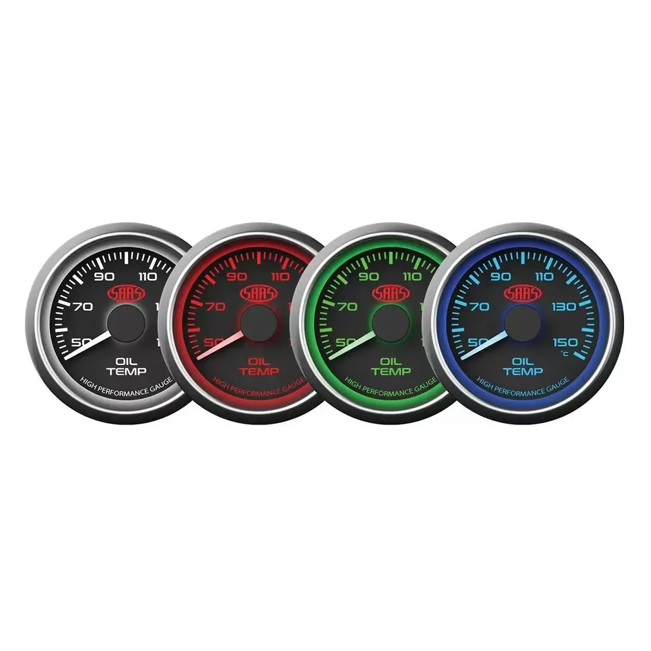 SAAS Oil Temp Gauge 50°-150° 52mm Muscle Series I Black 12V SG-OT52B - view 4