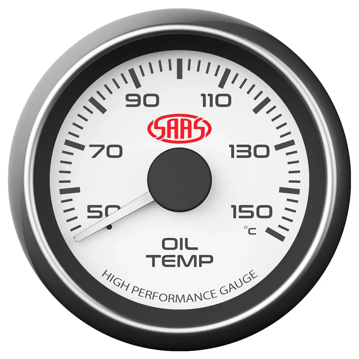 SAAS Oil Temp Gauge 50°-150° 52mm Muscle Series I White 12V SG-OT52W - view 1