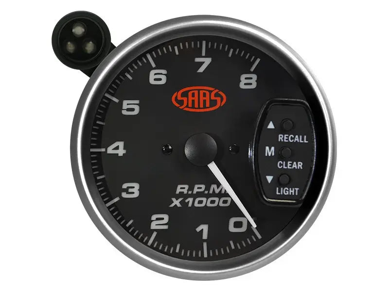 SAAS Tachometer 0-8K Shiftlite 3-3/4 Muscle Series I Black 12V SG-TAC334B - view 3