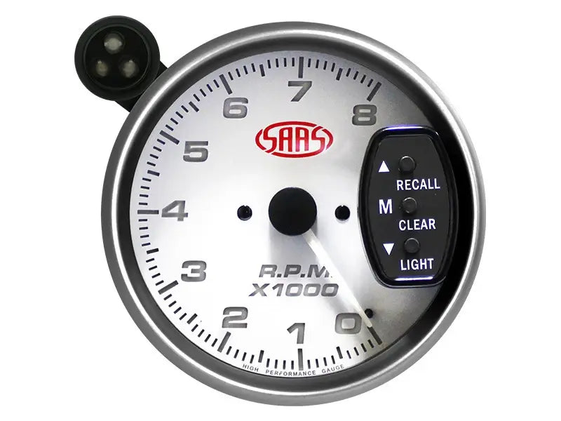 SAAS Tachometer 0-8K Shiftlite 3-3/4 Muscle Series I White 12V SG-TAC334W - view 3