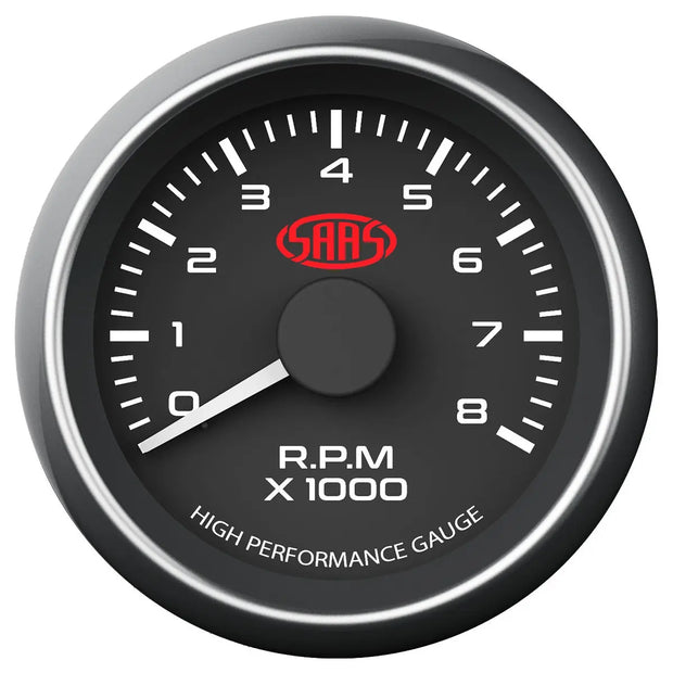 SAAS Tachometer 0-8K 52mm Muscle Series I Black 12V SG-TAC52B - view 1