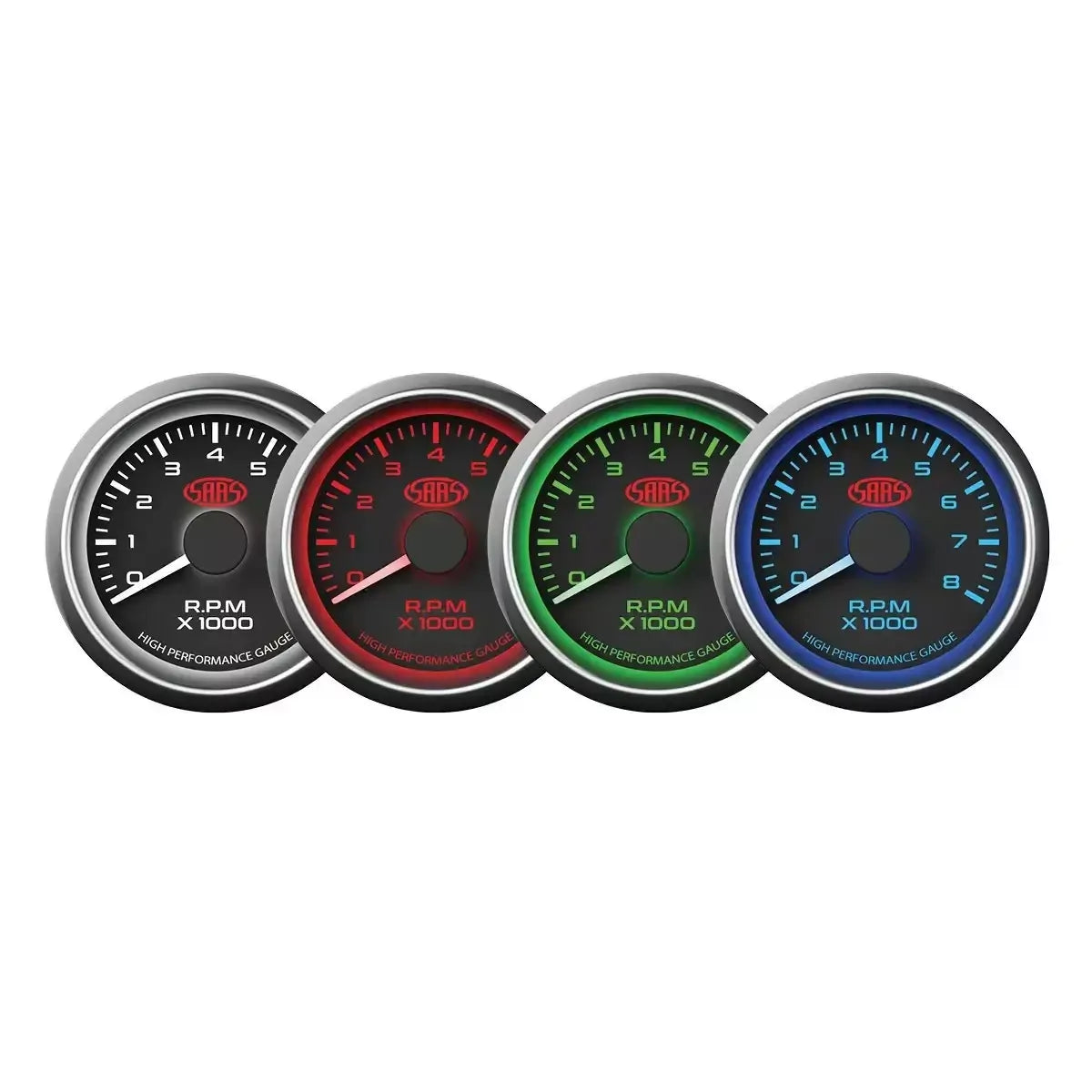 SAAS Tachometer 0-8K 52mm Muscle Series I Black 12V SG-TAC52B - view 4