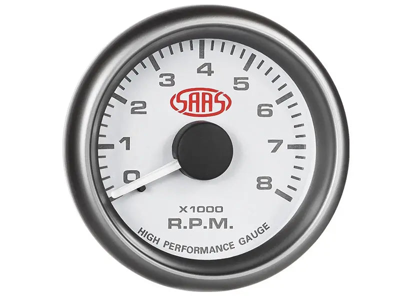 SAAS Tachometer 0-8K 52mm Muscle Series I White 12V SG-TAC52W - view 3