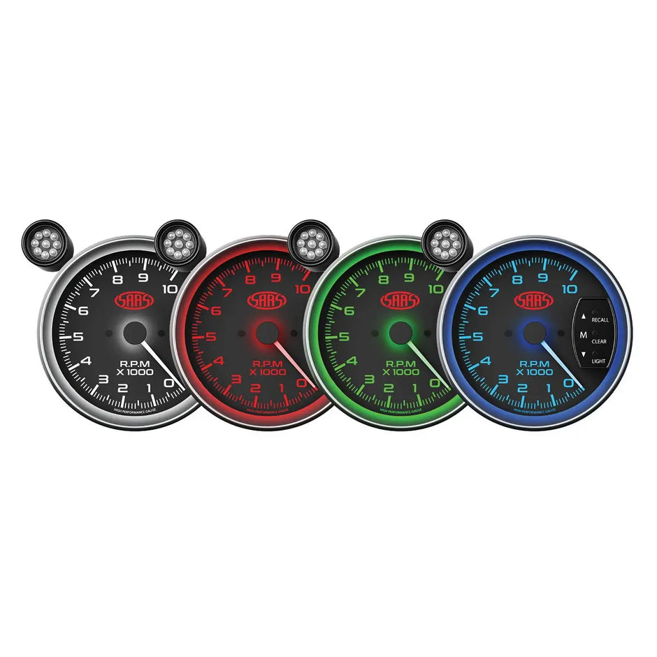 SAAS Tachometer 0-10K Shiftlite 5