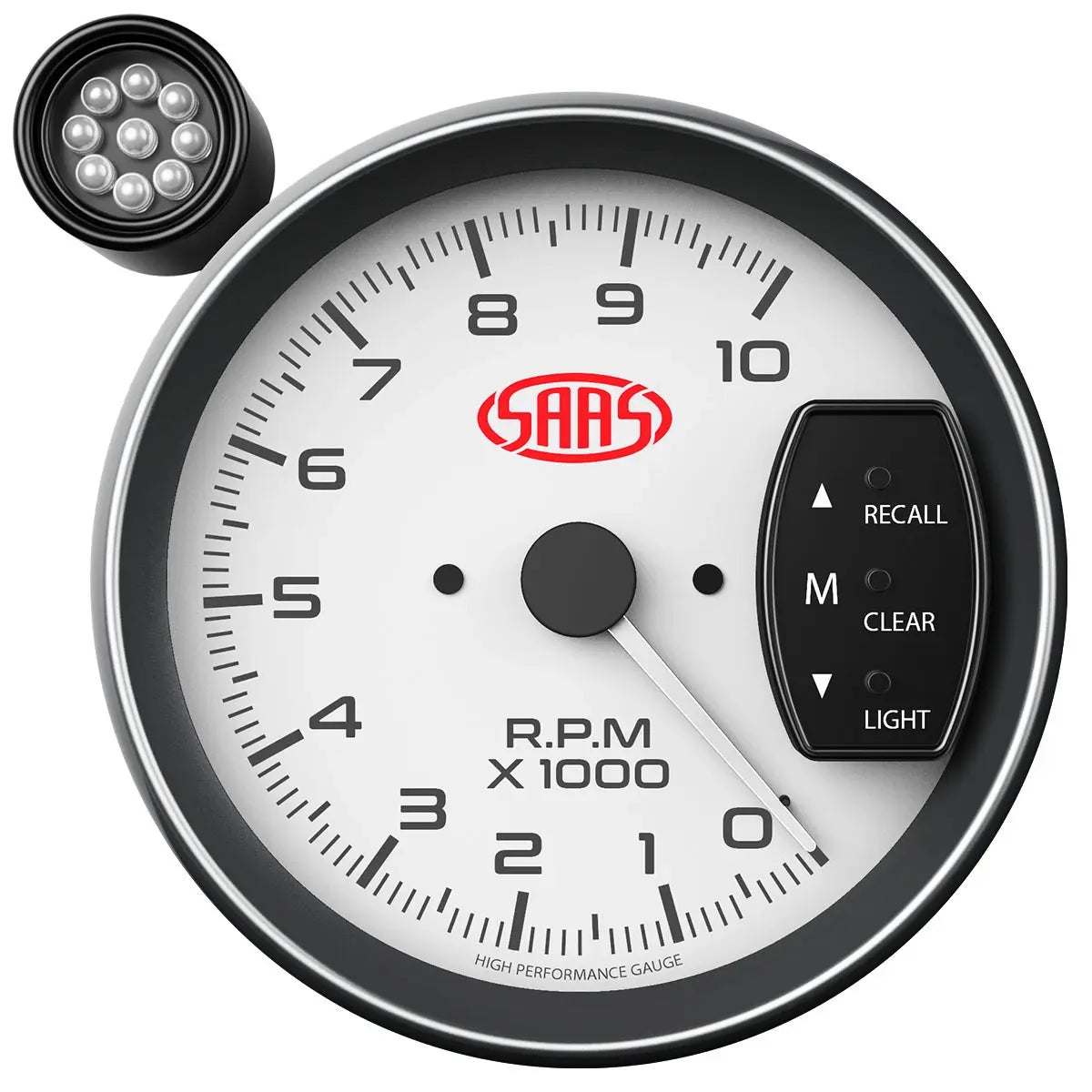 SAAS Tachometer 0-10K Shiftlite 5