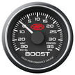 SAAS Boost Gauge 30inHg-35psi 52mm Muscle Series I Black 12V SG-TB52B1 - view 1
