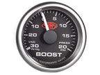SAAS Boost Gauge 30inHg-20psi 52mm Muscle Series I Black 12V SG-TB52B - view 3