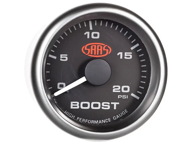 SAAS Boost Gauge Diesel 0-20 psi 52mm Muscle Series I Black 12V SG-TBD52B1 - view 3