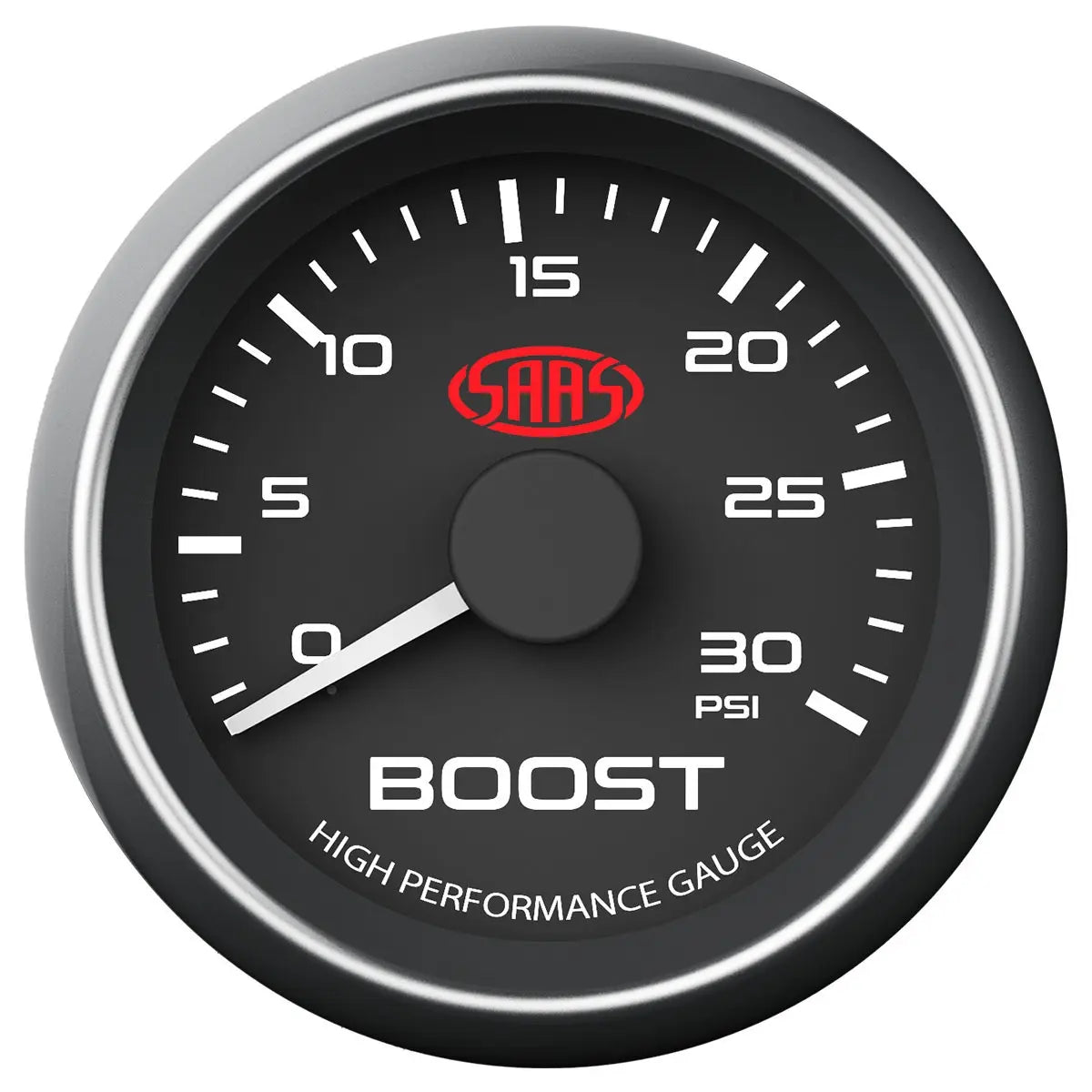 SAAS Boost Gauge Diesel 0-30 psi 52mm Muscle Series I Black 12V SG-TBD52B - view 1