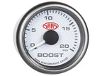 SAAS Boost Gauge Diesel 0-20 psi 52mm Muscle Series I White 12V SG-TBD52W1 - view 3